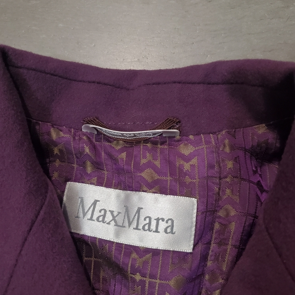MaxMara Purple Wool Women's Long Sleeve Blazer. Size 14. Made In Italy. - Picture 3 of 13